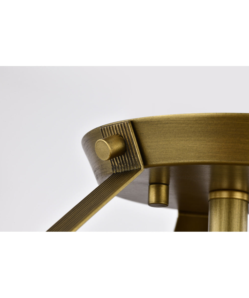 Rowen 3-Light Close-to-Ceiling Natural Brass