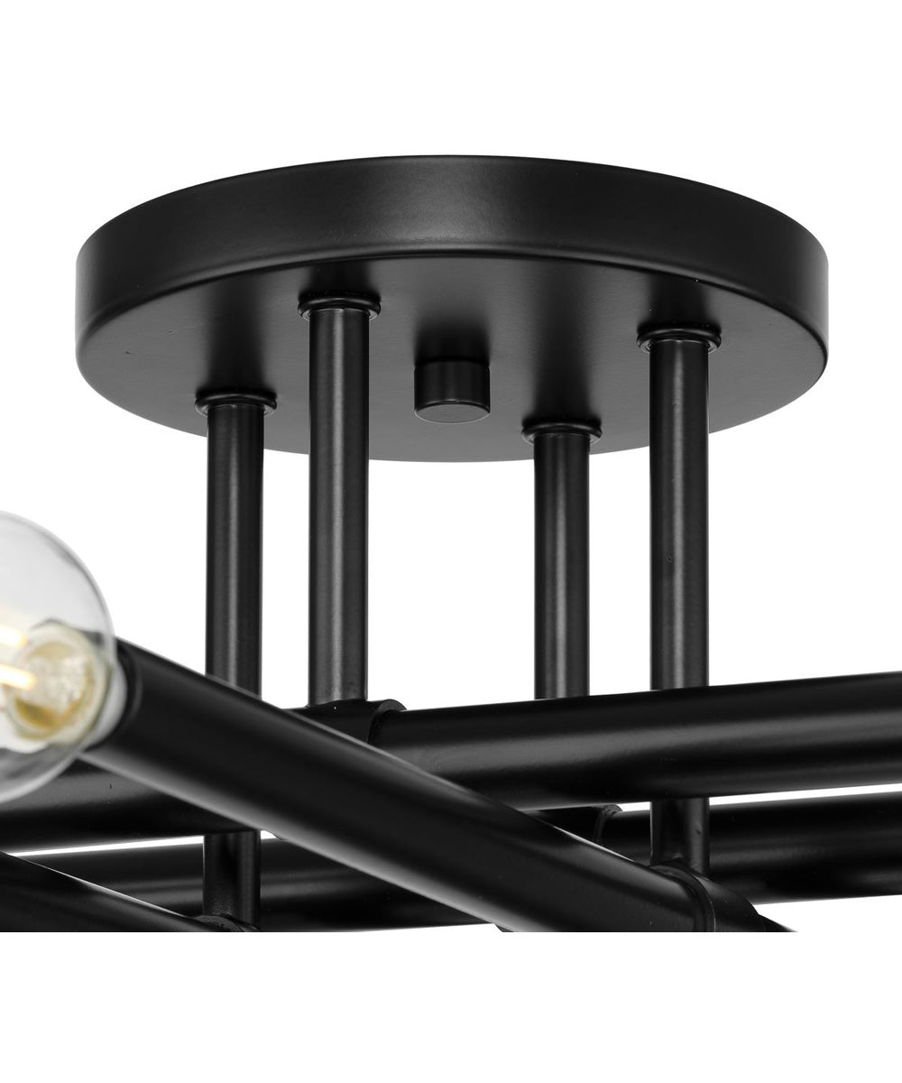 Arya 4-Light 20" Semi-Flush Mount Light Matte Black