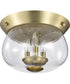 Boliver 3-Light Close-to-Ceiling Vintage Brass