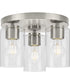 Cofield 12 in. 3-Light Flush Mount P350237 Brushed Nickel