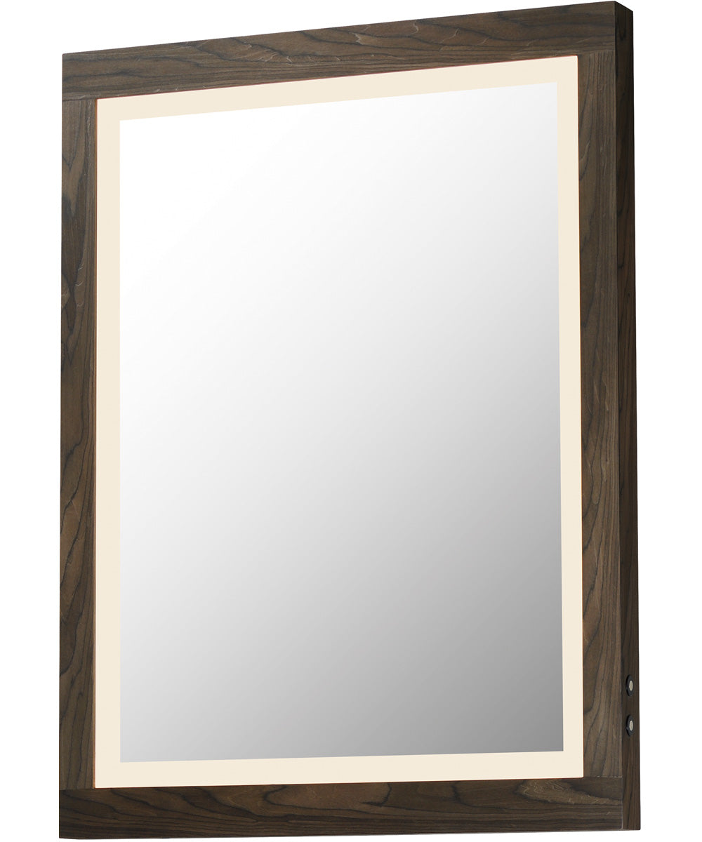 Sawyer 24 inchx32 inch Walnut Framed LED Mirror Walnut