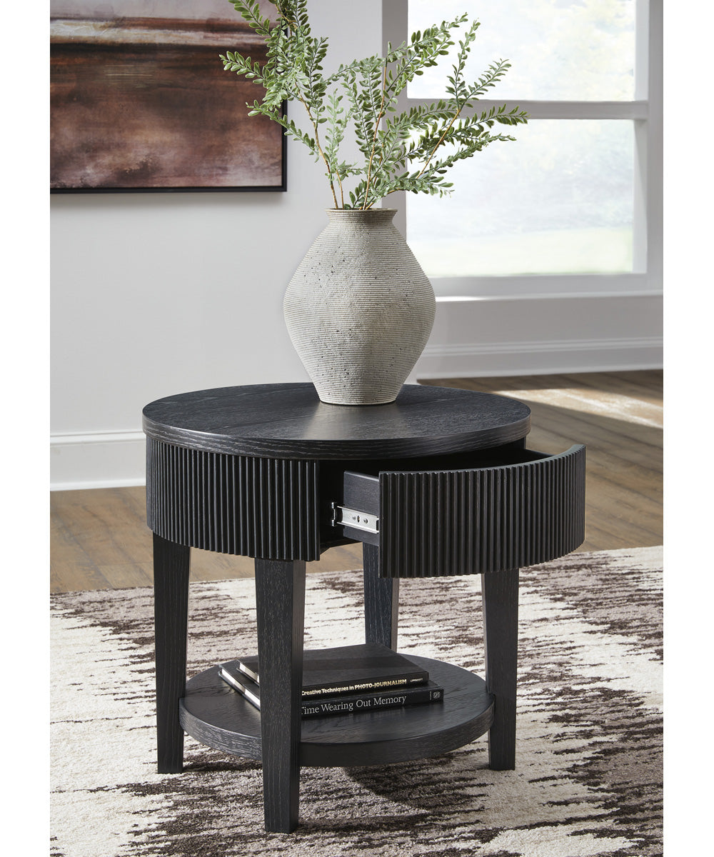 Marstream Round End Table Black