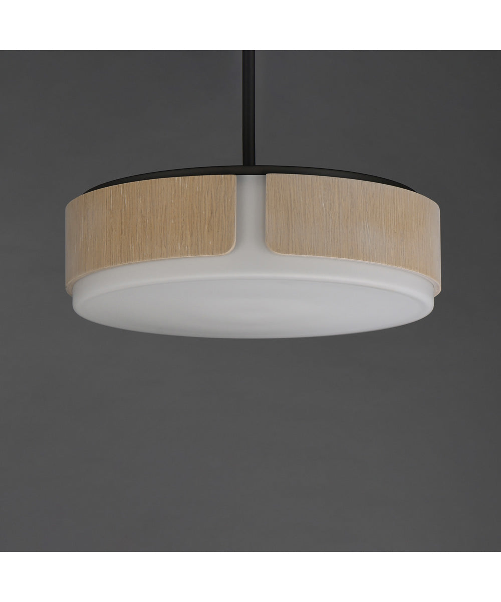 Draughtsman 18 inch Semi Flush Mount - Pendant Natural Wood/Charcoal