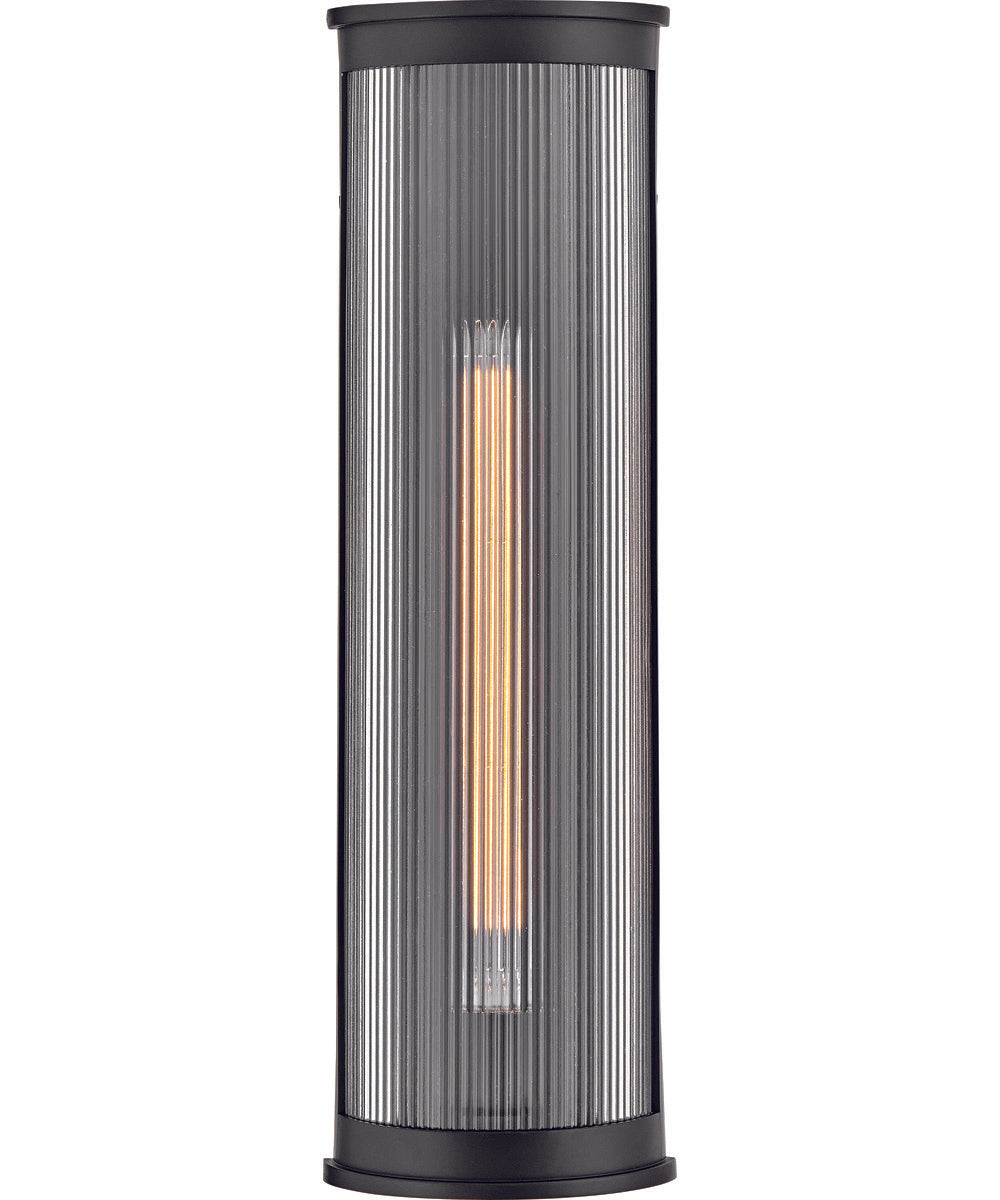 Bluffton 1-Light Large Wall Mount Lantern in Black