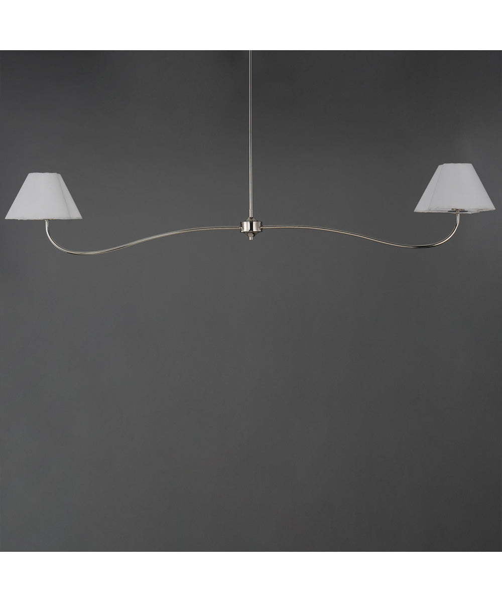 Saxon 2-Light Pendant Polished Nickel