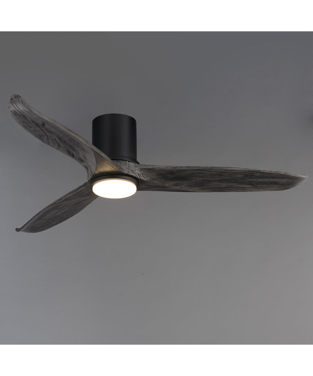Woodwind 52 inch Solid Wood Blade Hugger Fan w LED Black