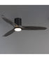 Woodwind 52 inch Solid Wood Blade Hugger Fan w LED Black