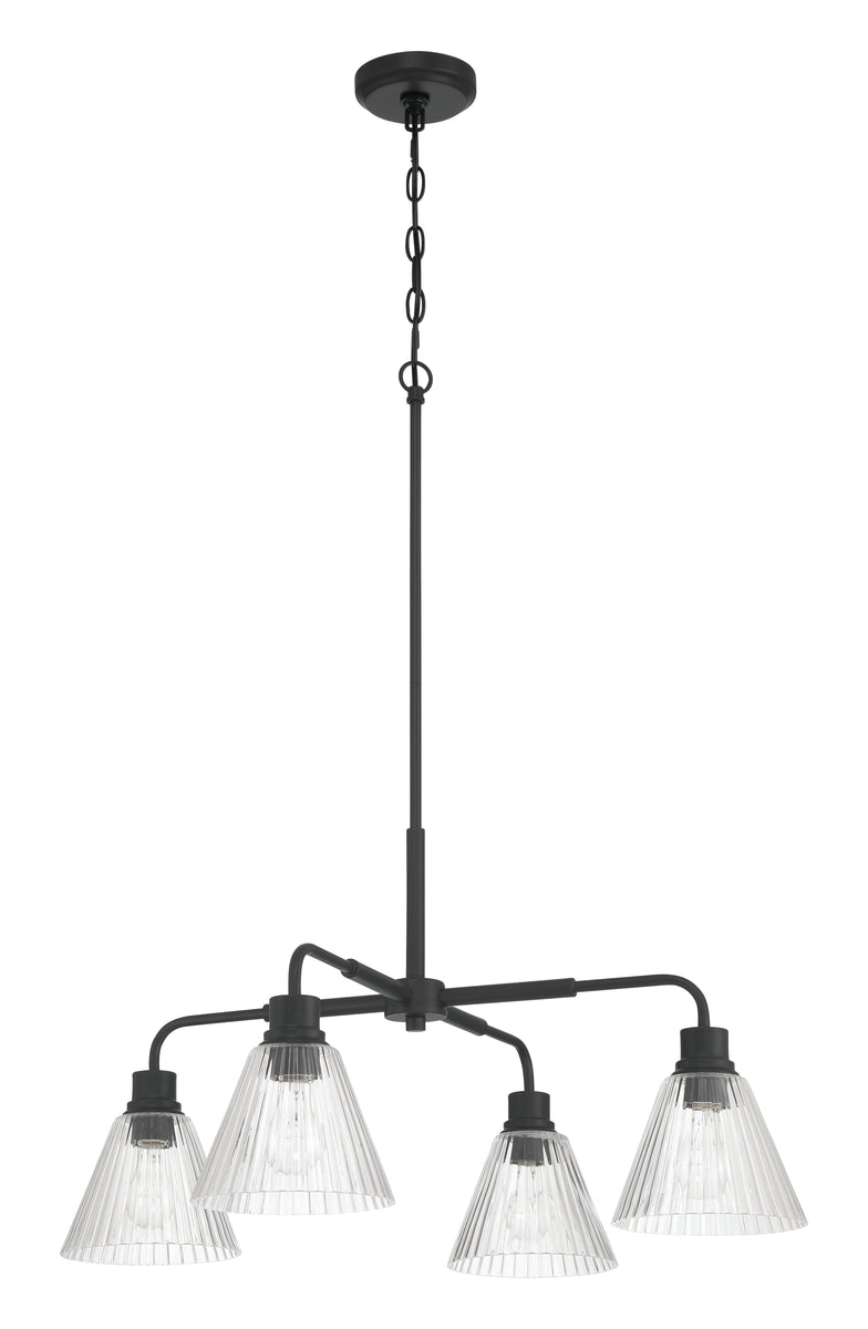 Pleated 4-Light Lighting Flat Black