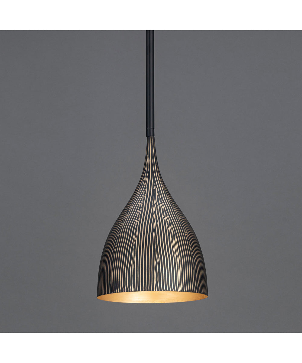 Fleur 1-Light Mini Pendant Black / Gold