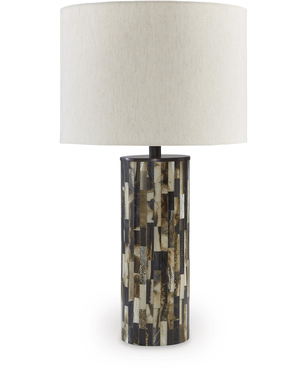 Ellford Poly Table Lamp Black/Brown/Cream