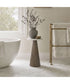 Accent Table with Fluted Base in Antique Brass and White Marble