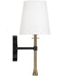 Hollis 1-Light Sconce Matte Black with Hammered Gold