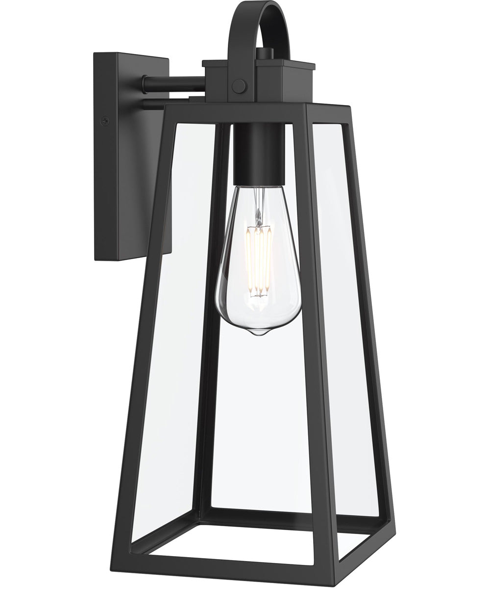 Hedry Large Outdoor Wall Lantern with Clear Glass Panels Matte Black