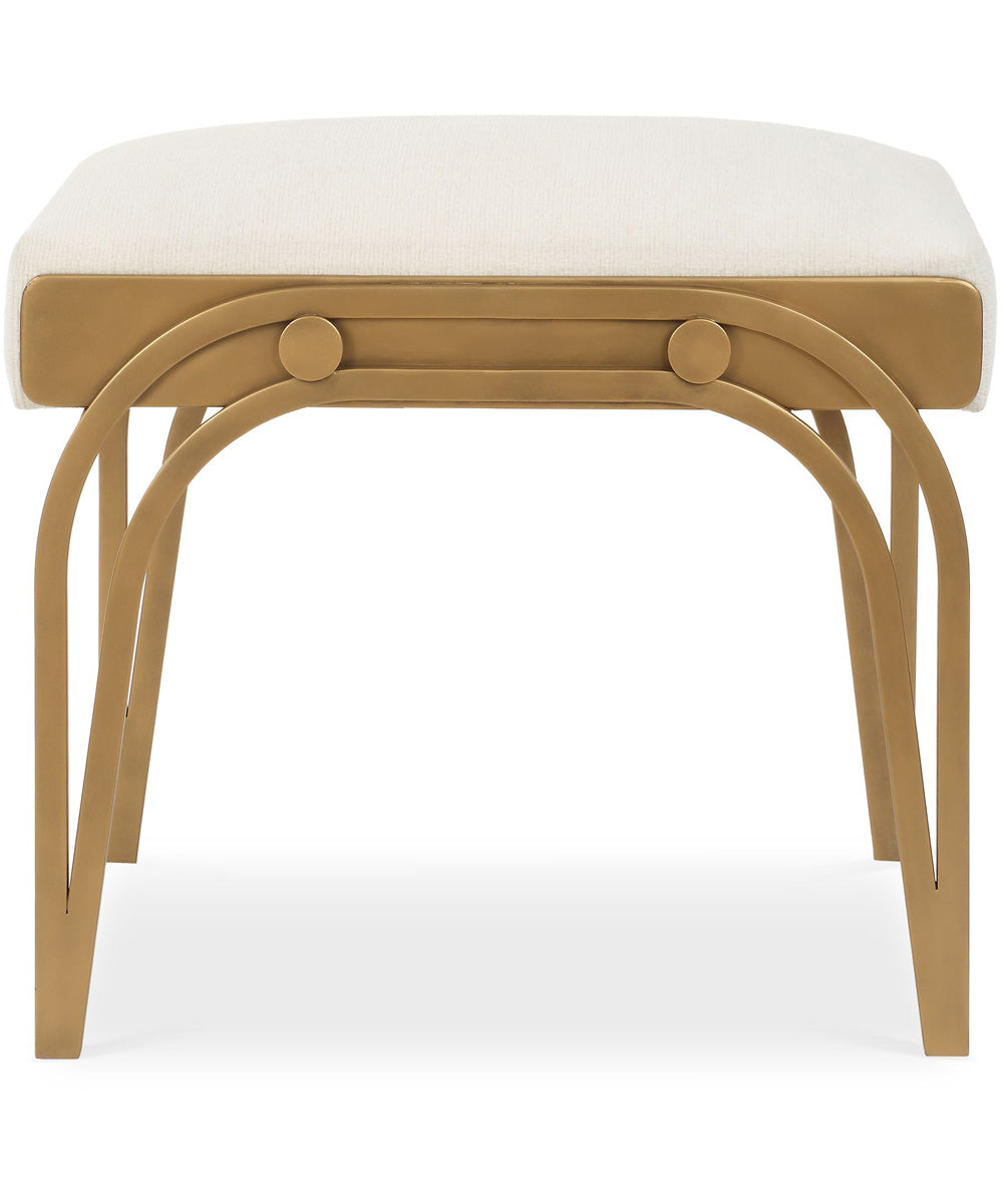 Accent Furniture with Fabric Cushion Antique Brushed Brass