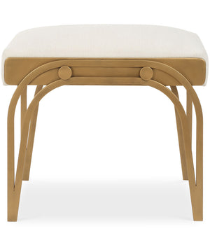 Accent Furniture with Fabric Cushion Antique Brushed Brass