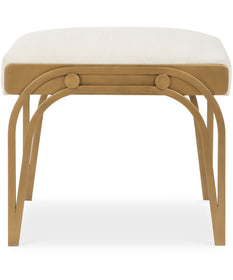 Accent Furniture with Fabric Cushion Antique Brushed Brass