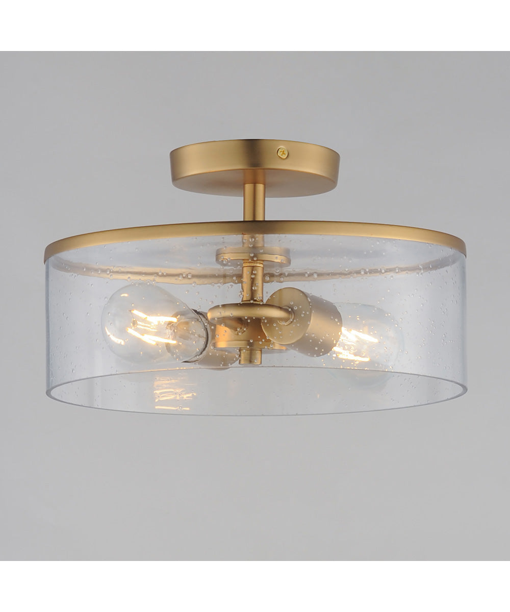 Livingston 2-Light Semi-Flush Mount Natural Aged Brass