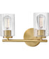 Leta 2-Light Small Two Light Vanity in Lacquered Brass