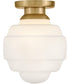 Penny 1-Light Small Flush Mount in Lacquered Brass