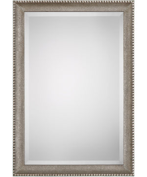 24x34" Wall Mirror with Textured Surface in Metallic Silver