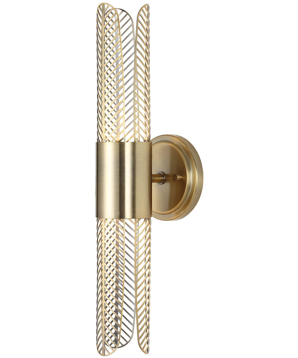 Cret 2 Light LED Brass Sconce
