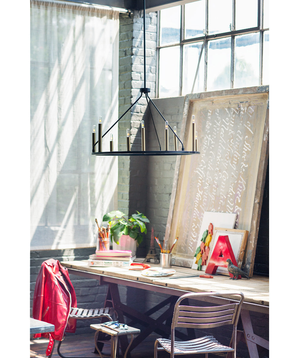 Lazlo 9-Light Medium Single Tier Chandelier in Black