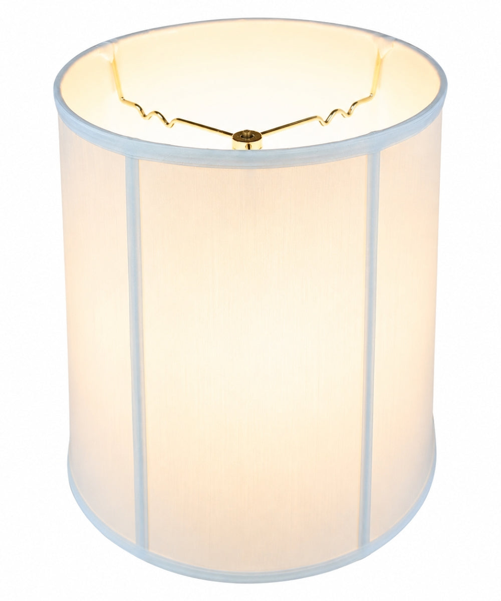 16x18x19 White Shantung Tall Drum Lampshade