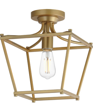 Clifton Single Pendant / Semi-Flush Natural Aged Brass