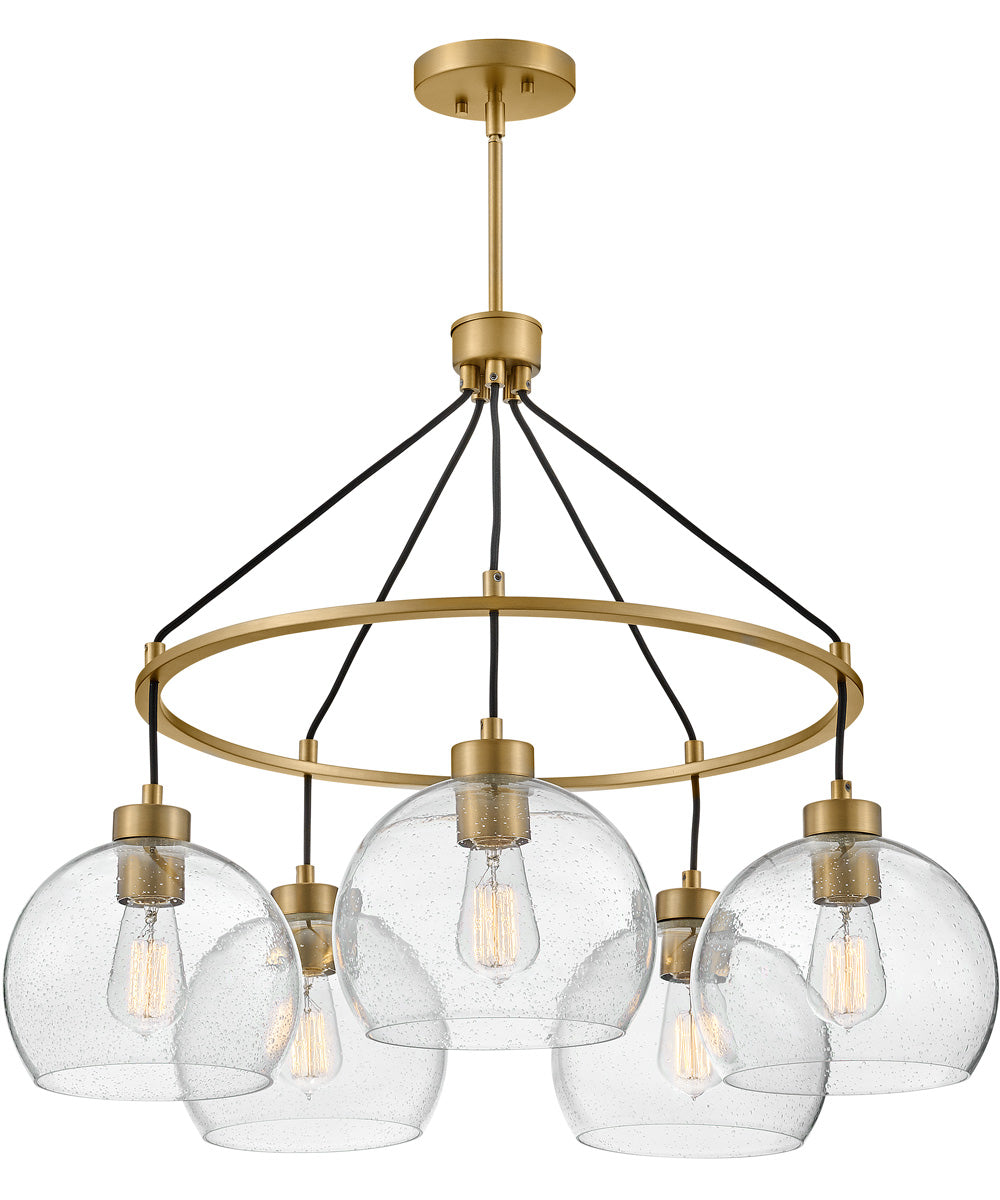 Rumi 5-Light Medium Single Tier Chandelier in Lacquered Brass