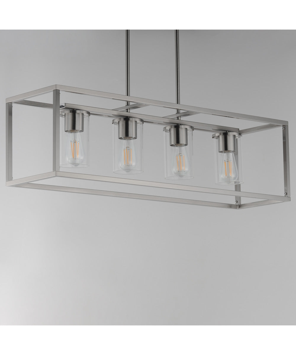 Lateral 4-Light Linear Pendant Satin Nickel