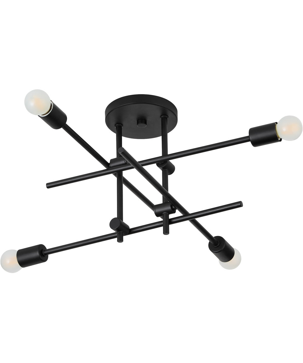 Mika 4-light Flush Mount Black