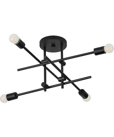 Mika 4-light Flush Mount Black