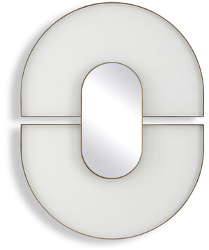 Encase Modern White Oval Mirror
