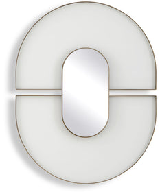 Encase Modern White Oval Mirror