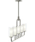Mack 5-Light Linear Chandelier with Layered Glass Shades Brushed Nickel
