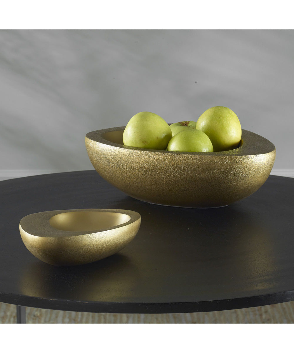 Ovate Brass Bowls, Set Of 2
