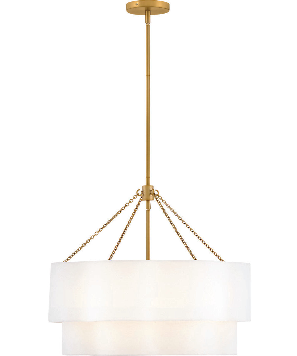 Gwen 5-Light Medium Drum Chandelier in Lacquered Brass