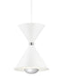 Kordan 8"W 1-Light LED Matte White  Metal Hourglass Mini Pendant Light Fixture by Kichler