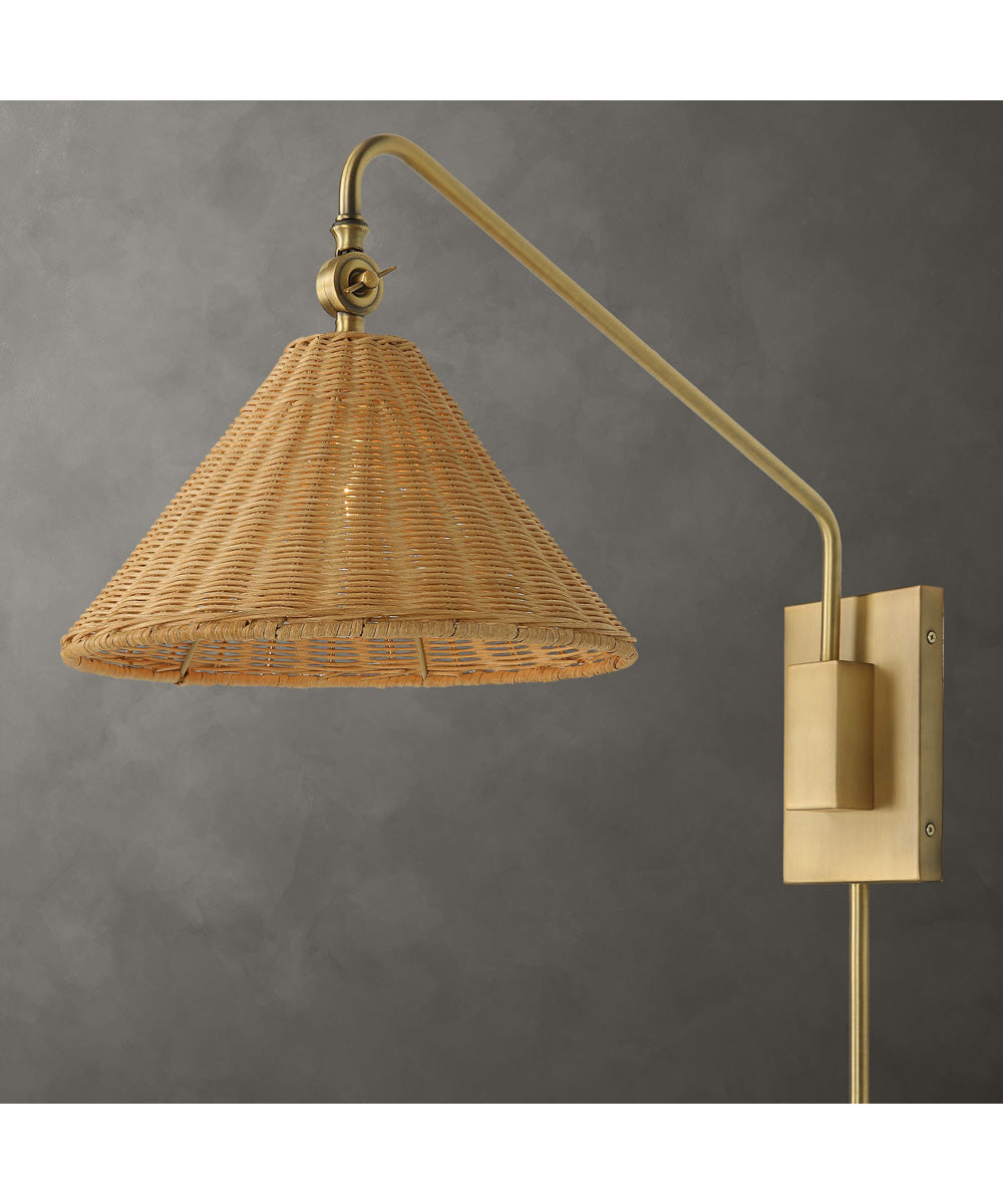 Phuvinh 1 Light Rattan Shade Sconce