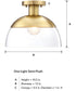 Rey 1 Light Semi Flush Mount Brushed Gold