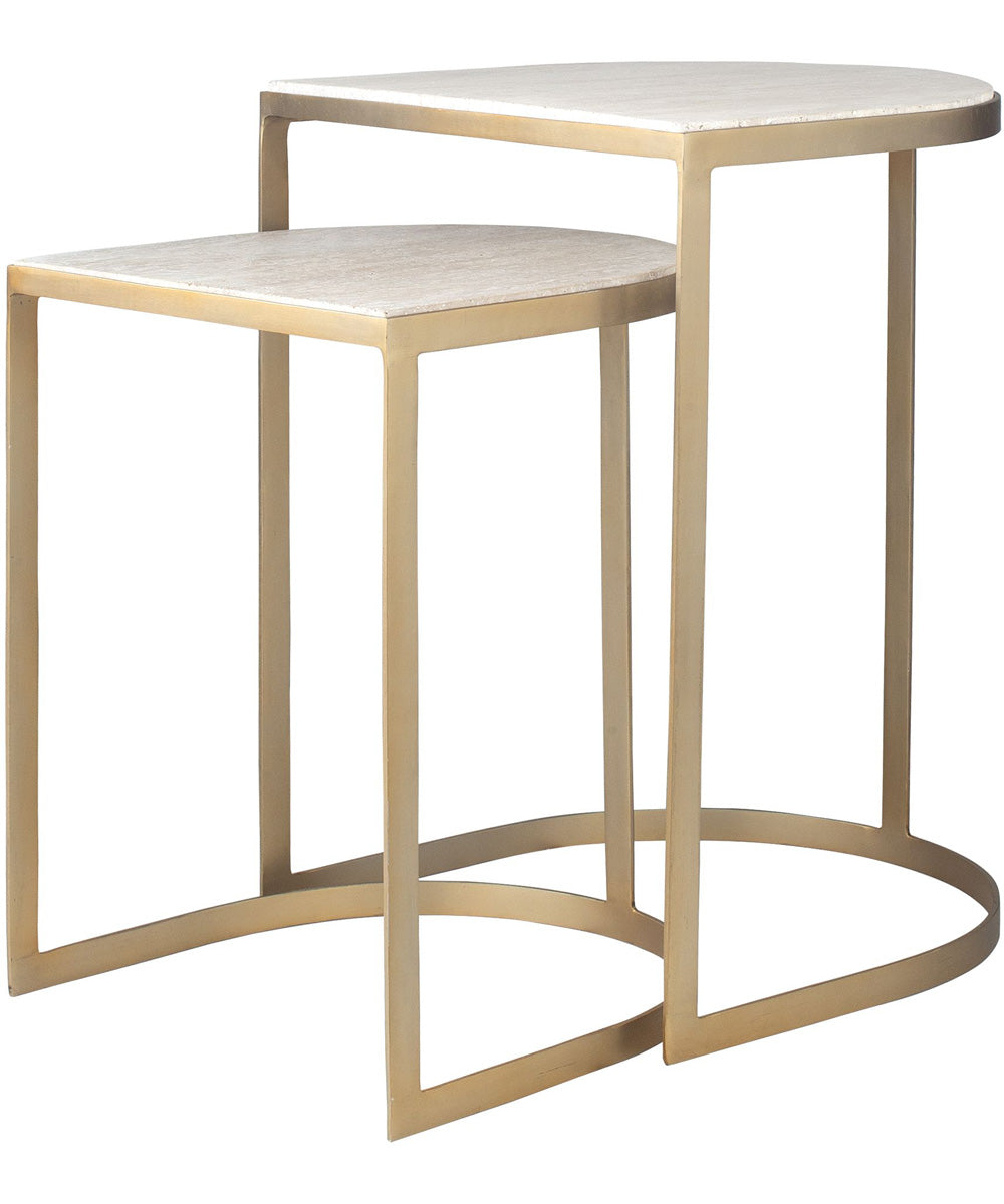 Lindon Travertine Nesting Tables Set of 2