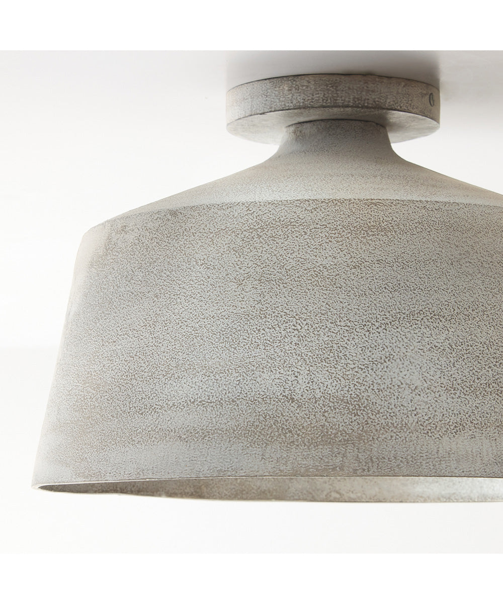 Quarry 1-Light Semi-Flush Stucco