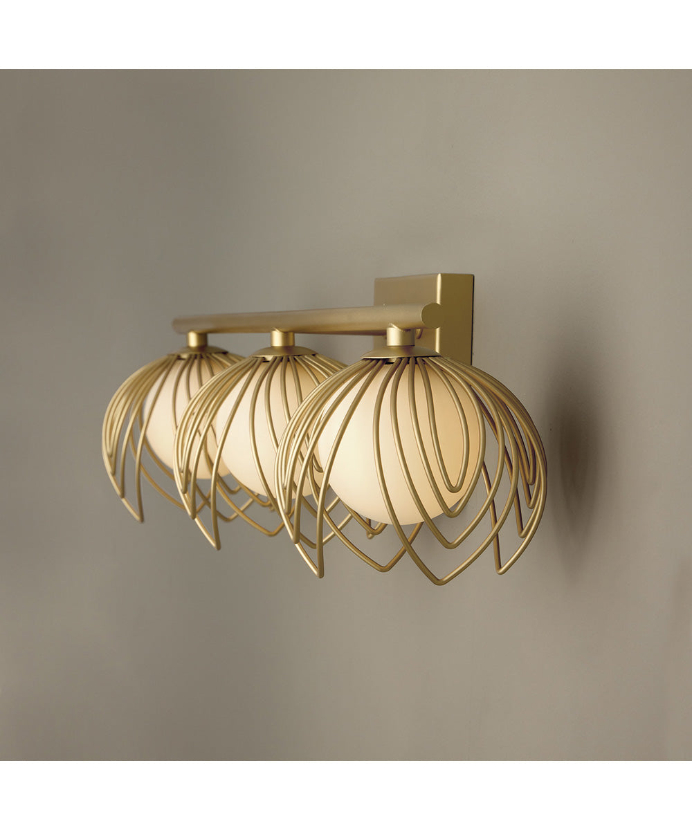 Flora 3-Light Vanity Buffed Gold