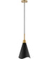 Tango 1-Light Pendant Matte Black / Burnished Brass