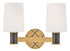 Declan 2-Light Small Two Light Vanity in Heritage Brass
