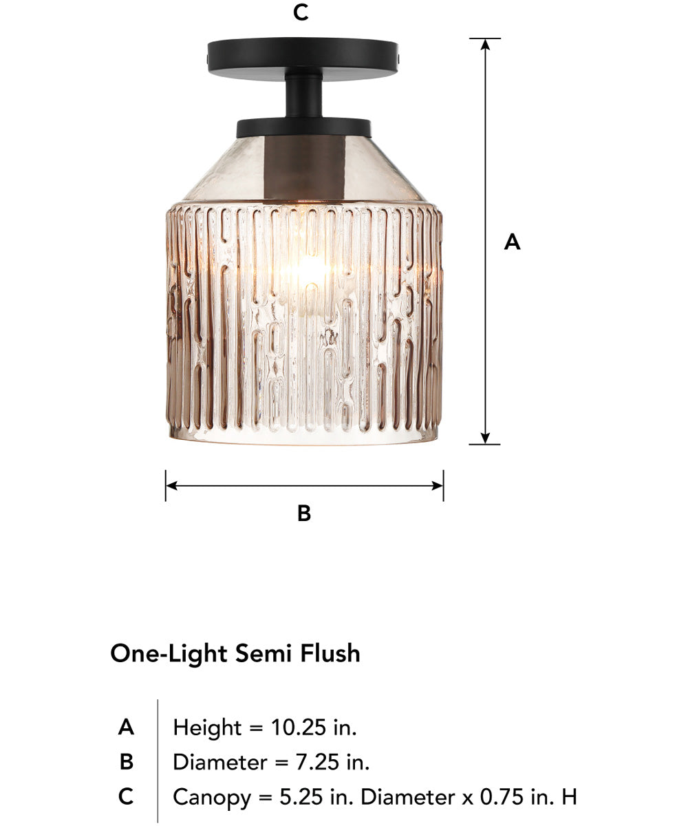 Ele 1 Light Semi Flush  Matte Black