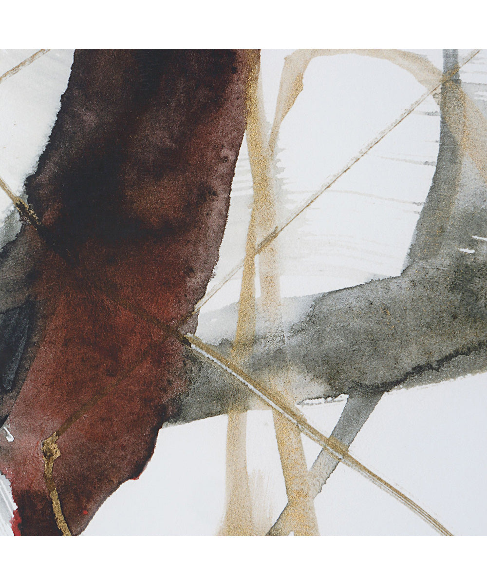 Burgundy Interjection Abstract Prints Set of 2