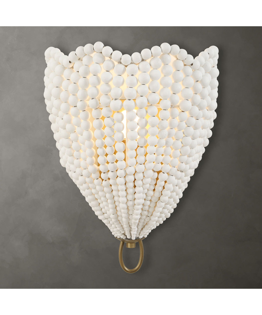 Biddeford 1 Light White Beaded Sconce