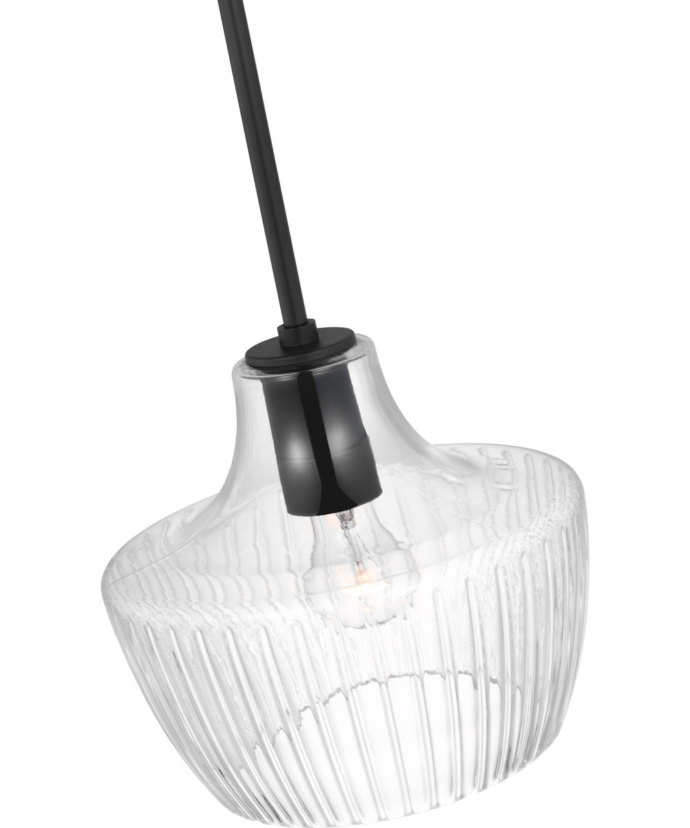 Destin 1-Light Pendant Black / Silver Accents