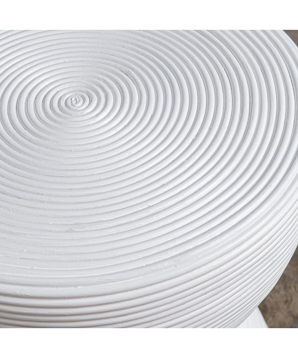 Bongo White Rattan Side Table